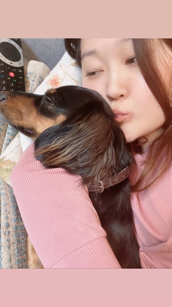 Maree and her miniature dachshund Kimchi